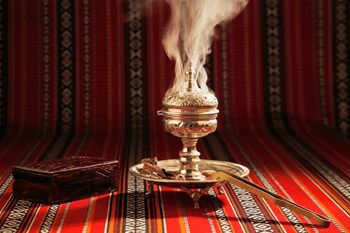 Lit bakhoor burner
