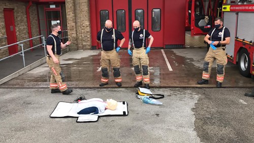 Firefighters carrying out First Aid training