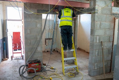 Littleborough station extension being built