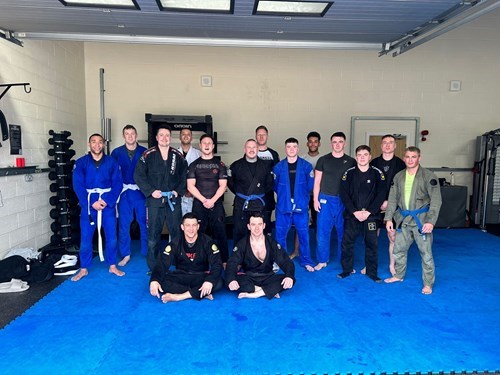 Newly formed GMFRS Brazilian Jiu-Jitsu Group at training.